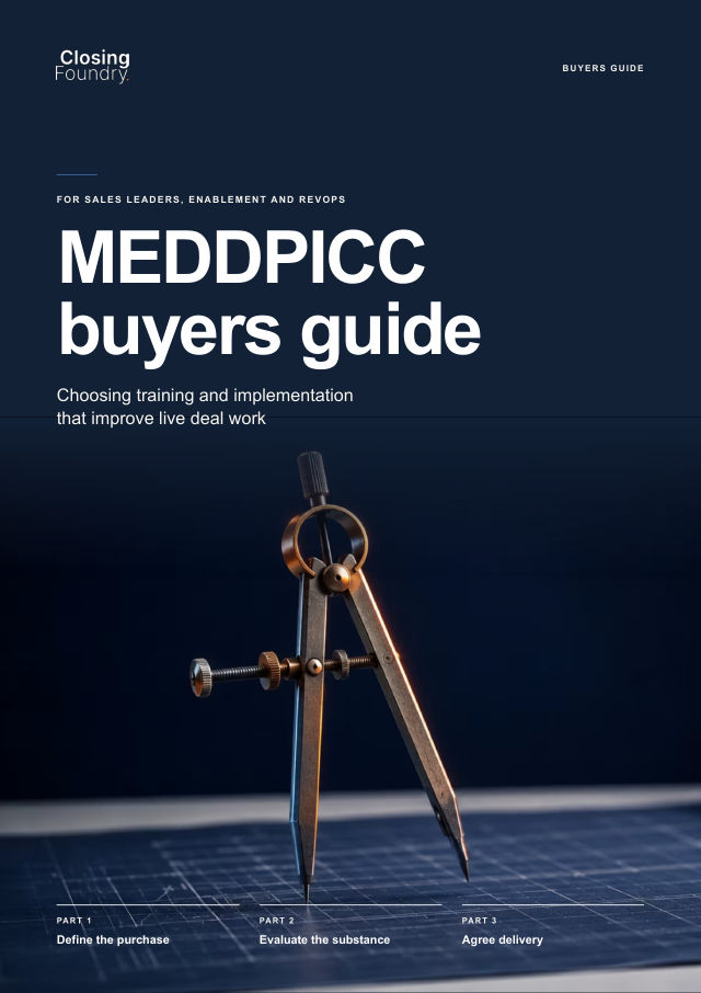 Cover of the MEDDPICC buyers guide PDF